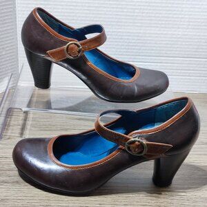Vintage Candie's Jessa Maryjane Pumps Size 10 Brown Chunky Heels Comfort